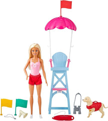 Barbie Lifeguard Playset with Blonde Doll, Dog & Rescue Accessories | GTX69