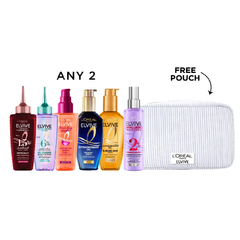 L'Oréal Paris Elvive Hair Serum Duo Bundle + Free Pouch At 25% Off