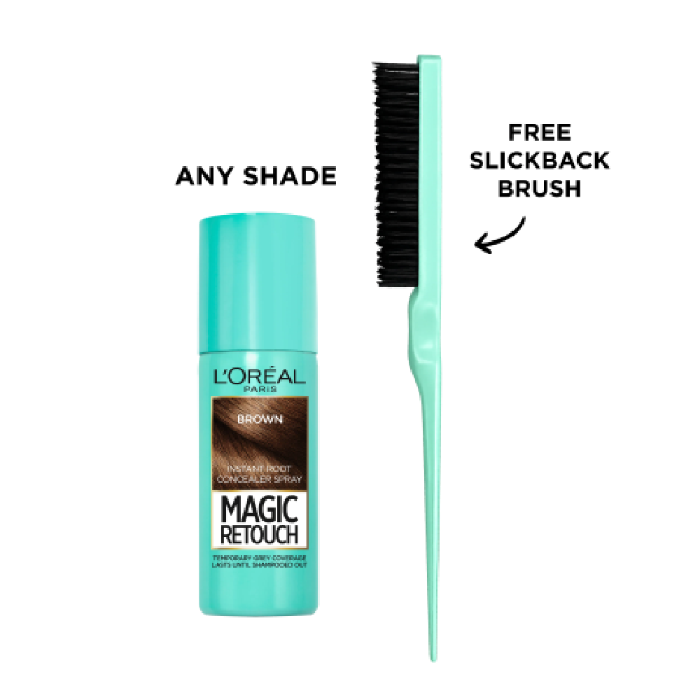 L'Oréal Paris Magic Retouch Spray + Free Slick Back Brush Bundle
