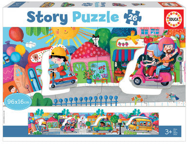Educa Story Puzzle - 26 قطعة لغز أرضي عملاق 96×16 سم | 18901