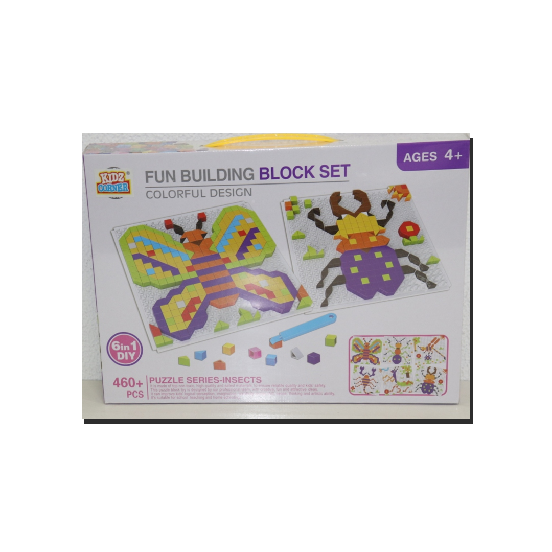 Kidz Corner Fun Building Block Set - 460+ Pieces - Insect Designs | 6608-6