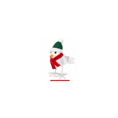 Christmas Bird Decoration with Green Hat & Red Scarf | 68266008-3/4