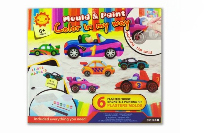 Mould & Paint 'Color in My Way' Car Fridge Magnets Kit | 69012A