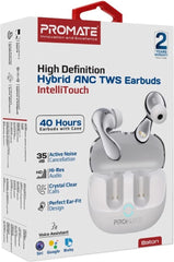 Promate Wireless Earbuds BT with Charging Case High Definition - White | BATON