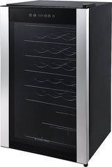 Russell Hobbs Freestanding Bottles Cooler Fridge, Black/Silver | RH34WC101