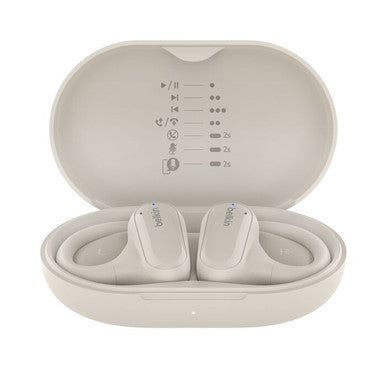 Belkin SoundForm ClearFit Open-Ear Wireless Earbuds – Sand | AUC013CTSA