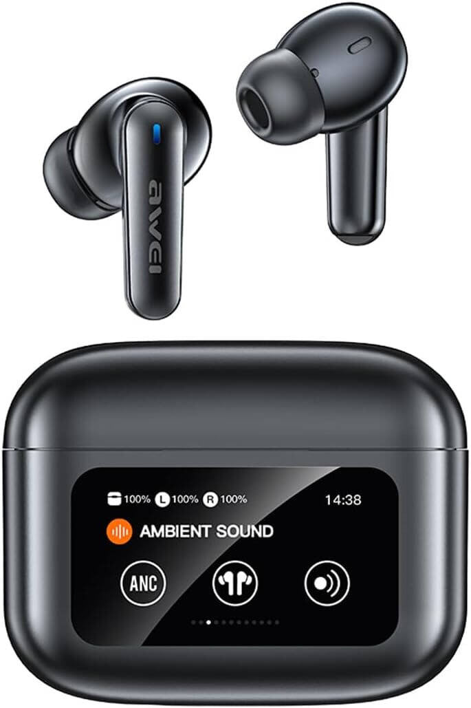 AWEI Wireless Earbuds ENC With Screen Black | TP57-BLACK