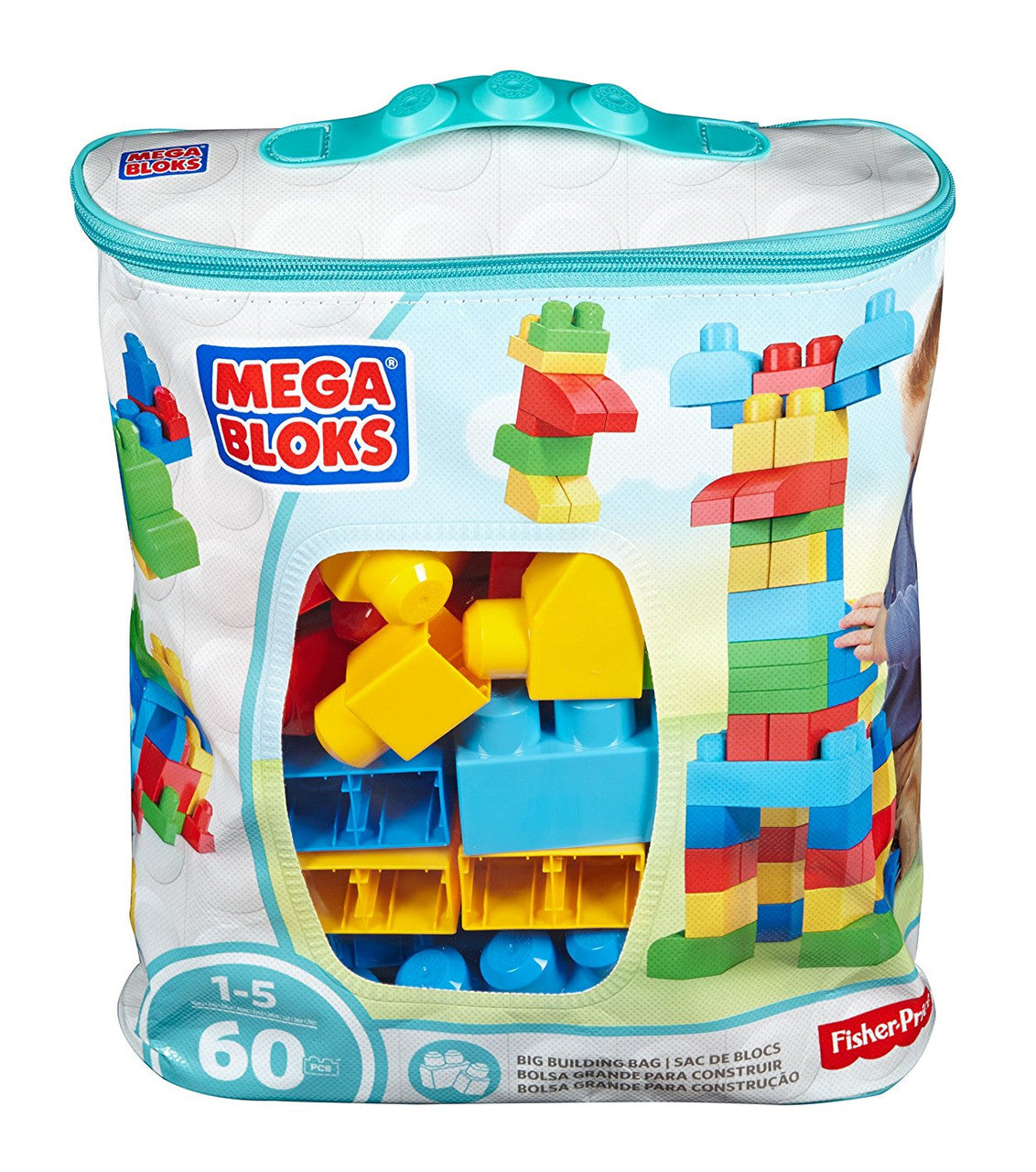 MEGA BLOKS Classic Building Bag - 60pcs Blue | DCH55