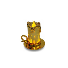 Ramadan LED Candle Lamp with Mosque & Star Pattern – Gold | 7082-12