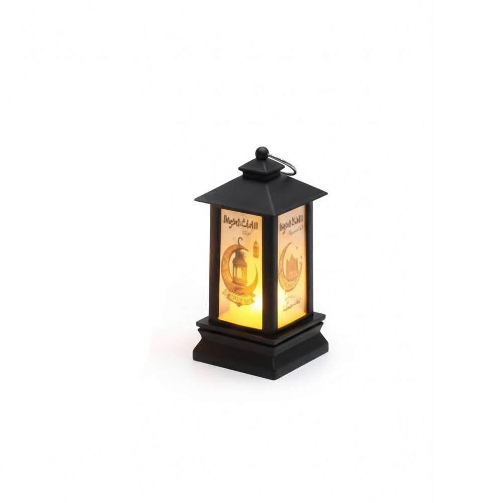 Ramadan Small LED Lantern with Crescent Moon Design – Black | 7082-1B