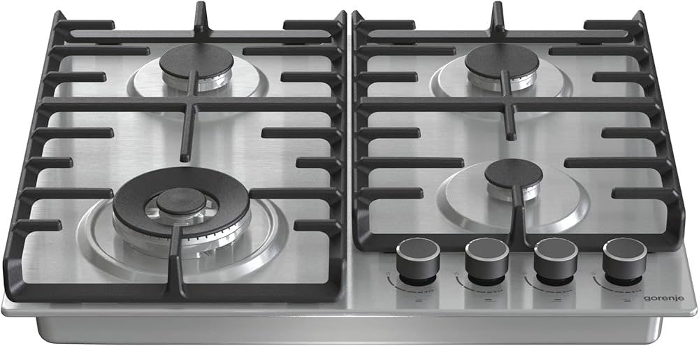 GORENJE Hob 60 cm 4 Gas Burners Cast Iron Safety Inox |  GW642ABX