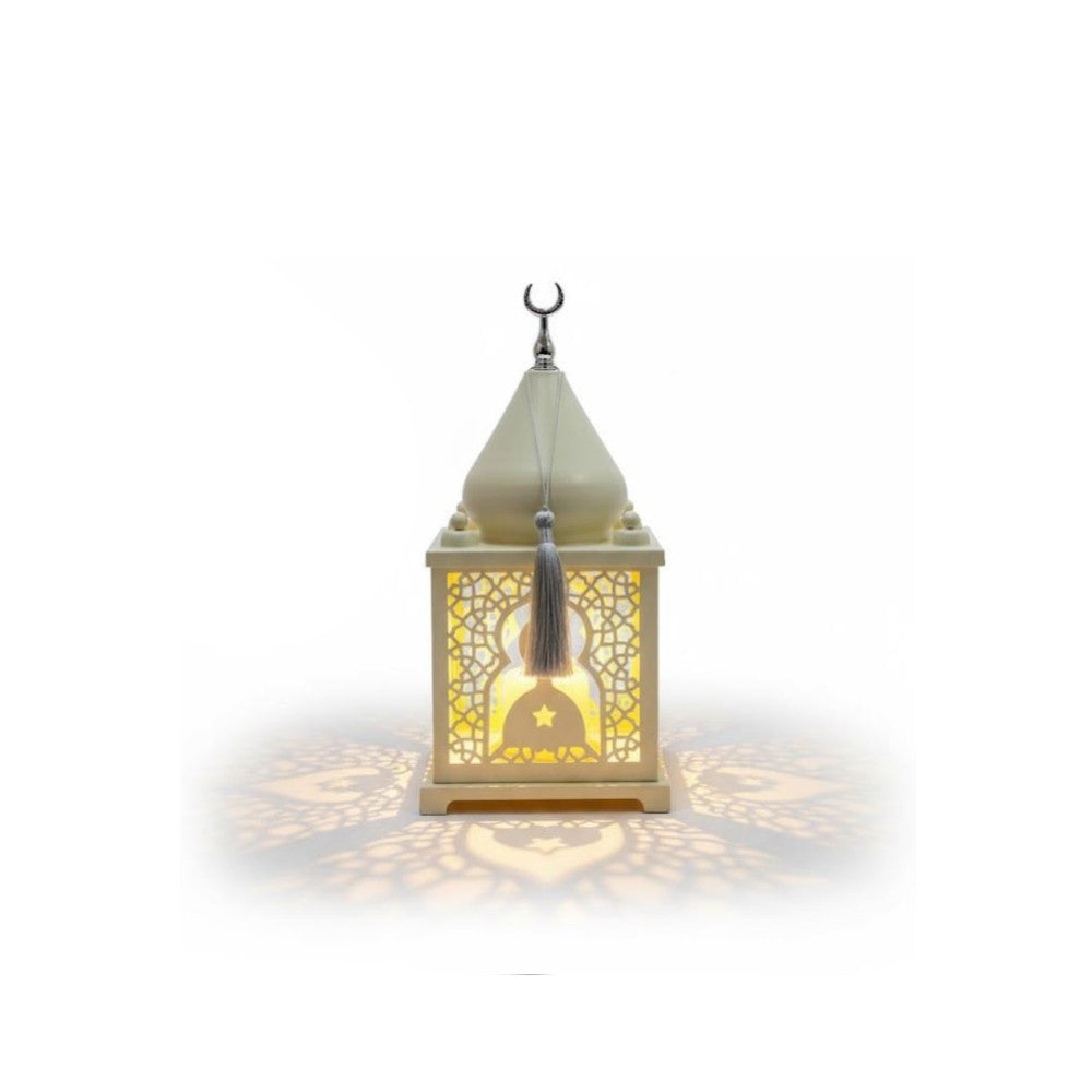 Ramadan Ornate Gold LED Lantern with Multicolor Glass Panels | 7138-12