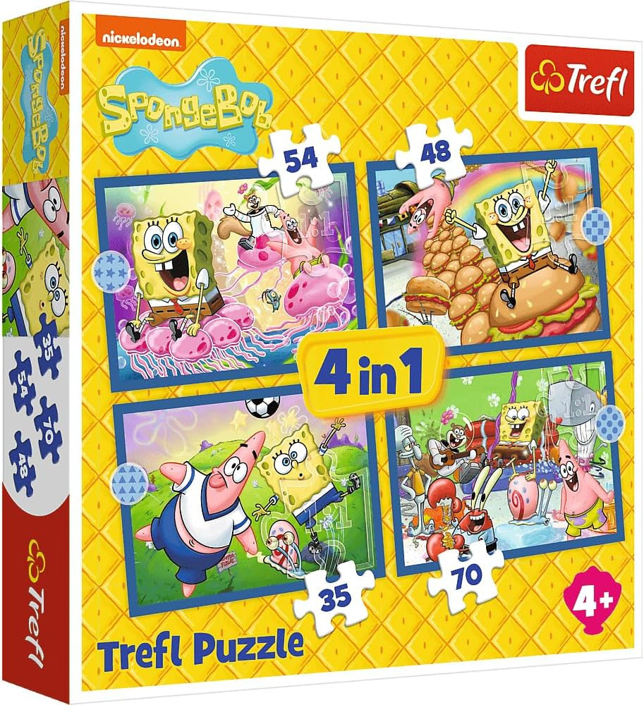 Trefl 4‑in‑1 “The Underwater Life of SpongeBob SquarePants” Puzzle | 34674