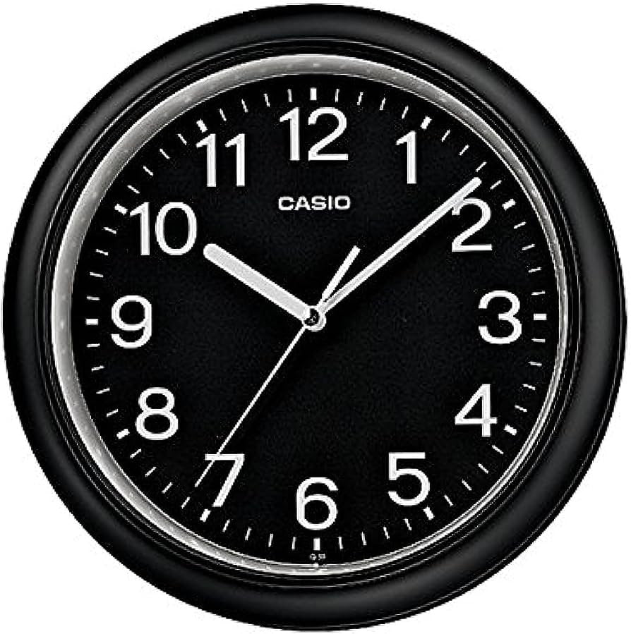 Casio IQ-59 Analog Wall Clock - Black Round Dial | IQ-59-1BDF