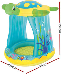 Bestway Turtle Totz Inflatable Play Pool with Sunshade 109 × 96 × 104cm | 52219