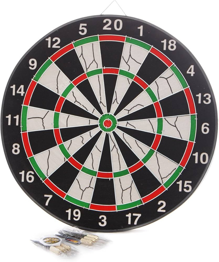 Classic Dart Board Set with 6 Darts - 43cm | F2018A
