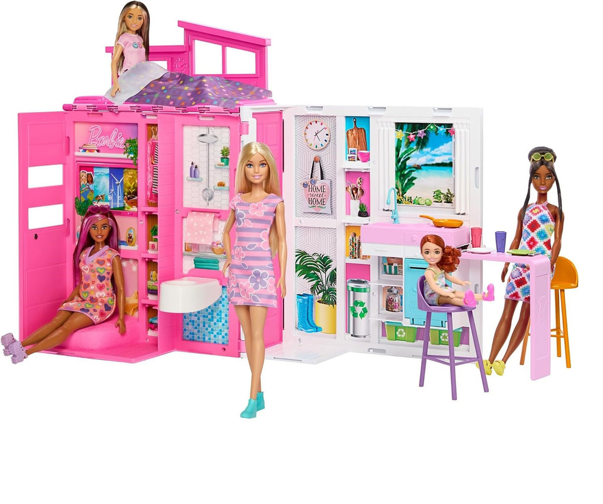 Barbie Getaway House Playset with 4 Play Areas & 11 Accessories | HRJ76
