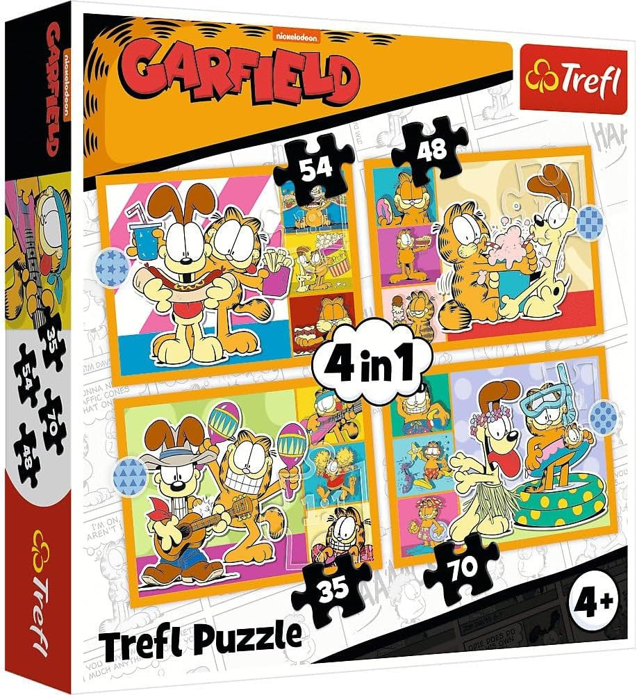 Trefl 4‑in‑1 “Garfield Loves Lasagna” Puzzle | 34673