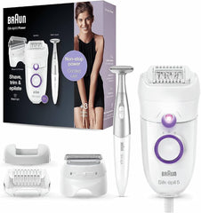 Braun Silk-Epil 5 Power Epilator with Electric Razor Head
