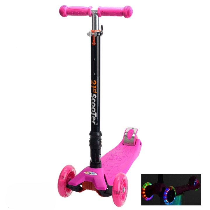Wheel Kick Scooter with LED Wheels - Pink | AL-MGK01