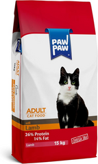 Paw Paw Adult Lamb & Rice Dry Cat Food 15kg | IG228