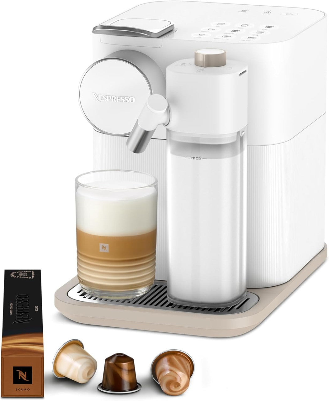 Nespresso Gran Lattissima Espresso Capsule Coffee Machine - White | F531