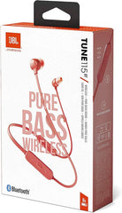 JBL Tune 115BT Wireless In-Ear Headphones Red | JBLT115BTRED