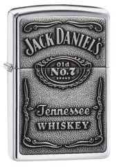 Zippo Jack Daniel's Pewter Label Emblem High Polish Chrome Windproof Lighter | 250JD.427