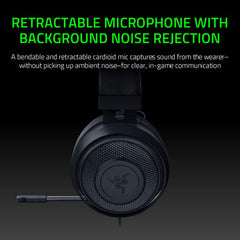 Razer Kraken Tournament Edition THX 7.1 Surround Sound Gaming Headset: Retractable Noise Cancelling Mic - USB DAC -  For PC, PS4, PS5, Nintendo Switch, Xbox One, Xbox Series X & S, Mobile – Black - RAZ0402051100R3U1