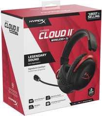 HyperX Cloud II Wireless - Gaming Headset for PC, PS4, Nintendo Switch, Long Lasting Battery Up to 30 Hours, 7.1 Surround Sound, Memory Foam, Detachable Noise Cancelling Microphone with Mic Monitoring