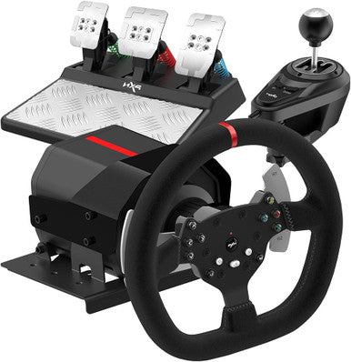 PXN V10 Force Feedback Gaming Steering Wheel with Pedals & Gear Shifter - PC | PS4 | Xbox One | Xbox Series X/S