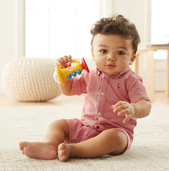 Fisher-Price Teethe 'n Rattle Trumpet Baby Teether & Rattle | DRF17
