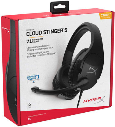 HyperX Cloud Stinger S + 7.1 - Gaming Headset (Black) PC | HHSS1S-AA-BK/G