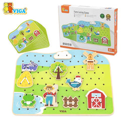 Viga Wooden Farm Lacing Game | 44637