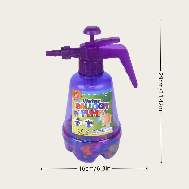 Water Balloon Pump Set with 100 Balloons - Purple | V12-100S