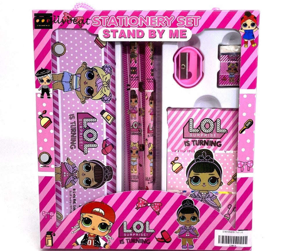 LOL Surprise Stationery Set - Pencil Case, Notebook & School Supplies - Pink Design | WJ1942A
