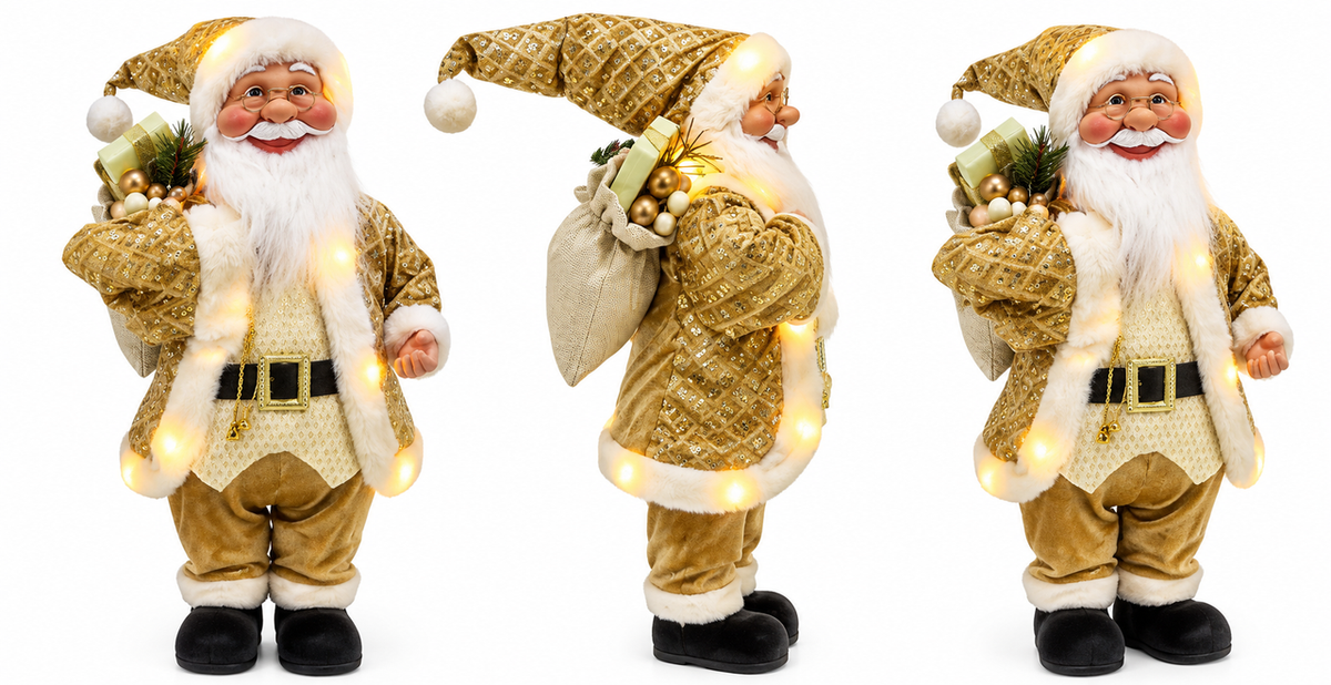 Christmas Light-Up Santa Claus Decoration Gold | CK9183-28G
