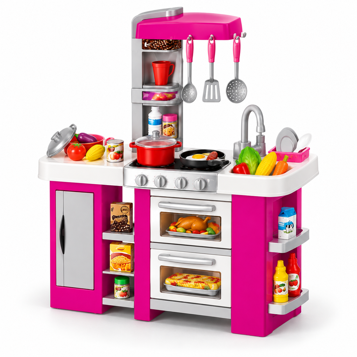 Modern Kitchen 53-Piece Kids Kitchen Play Set with Stove & Sink | 922-169