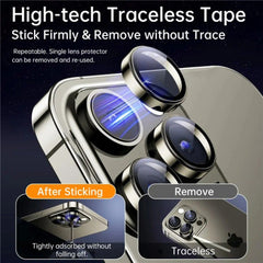 WiWU LG-005 Lens Guard for iPhone 15 Pro / Pro Max — Black Titanium | 9H Tempered Glass + Aluminum Alloy | 3-Pack