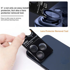WiWU LG-005 Lens Guard for iPhone 15 Pro / Pro Max — Black Titanium | 9H Tempered Glass + Aluminum Alloy | 3-Pack