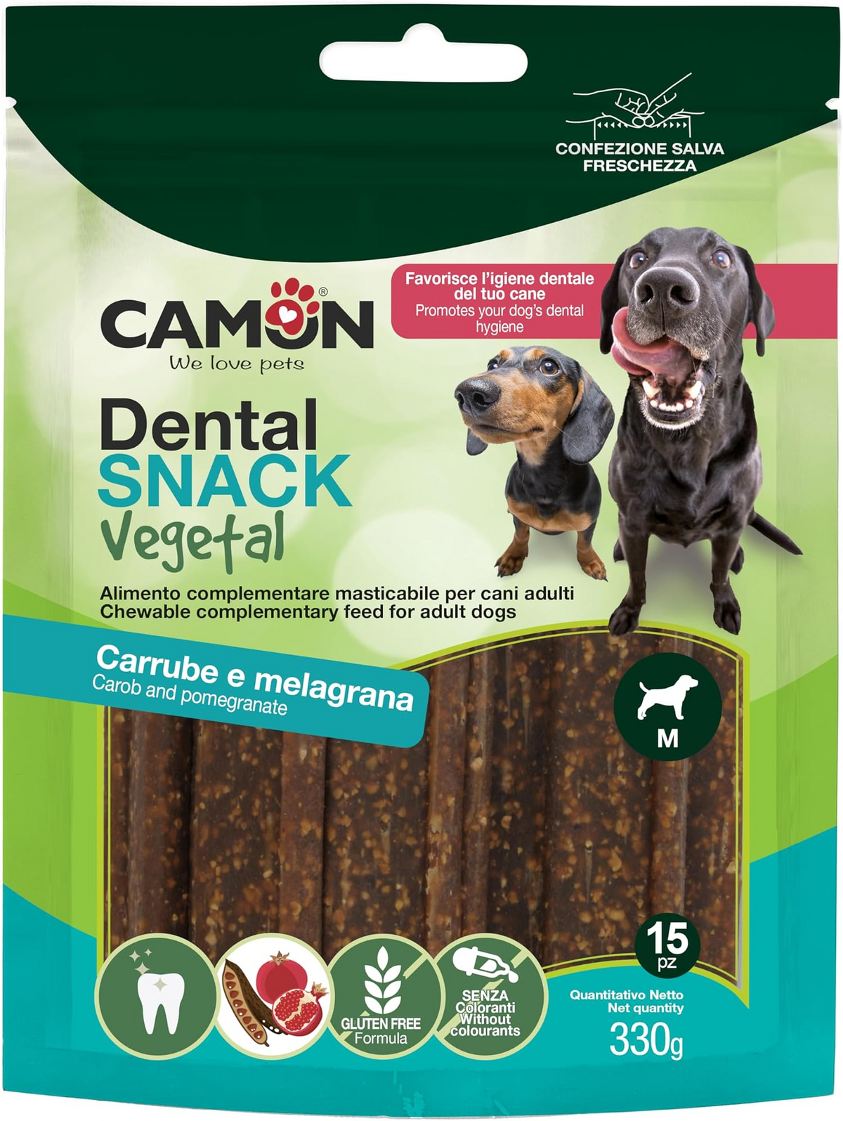 Camon DentyVegs with Carob & Pomegranate Dog Treats 330g | AE308