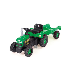 Dolu Kids Pedal Tractor with Trailer - Green | 8053