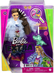 Barbie Extra Doll #9 with Blue Ruffled Jacket & Pet Crocodile | GYJ78
