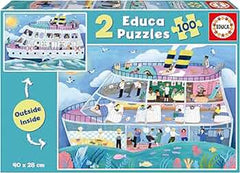 Educa 2 Outside–Inside Ship Puzzles - 100 pcs | 19958
