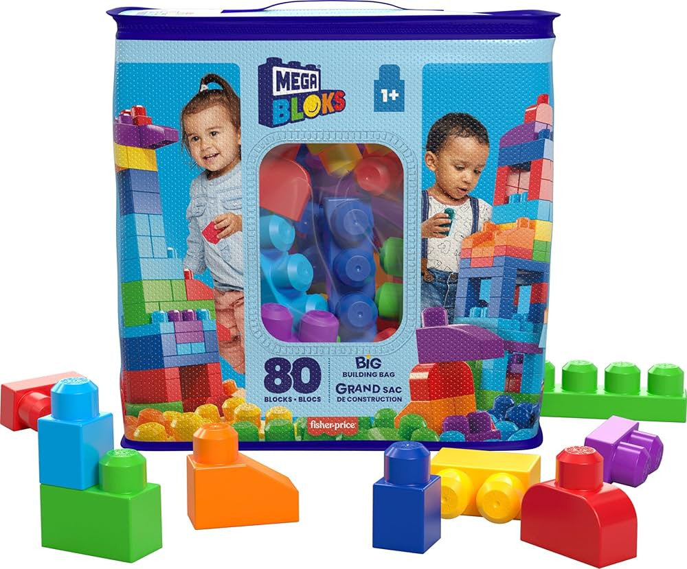 Mega Bloks Big Building Bag 80-Piece – Classic Colors | MTMGDCH63