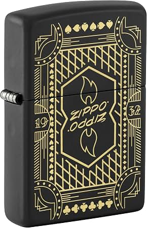Zippo 1932 Design Black Matte Laser Engraved Windproof Lighter | 46483