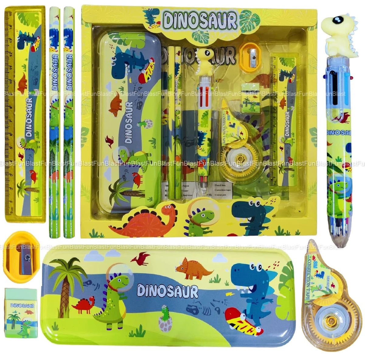 Dinosaur Stationery Set - Pencil Case & School Supplies - Multicolor | WJ1959A