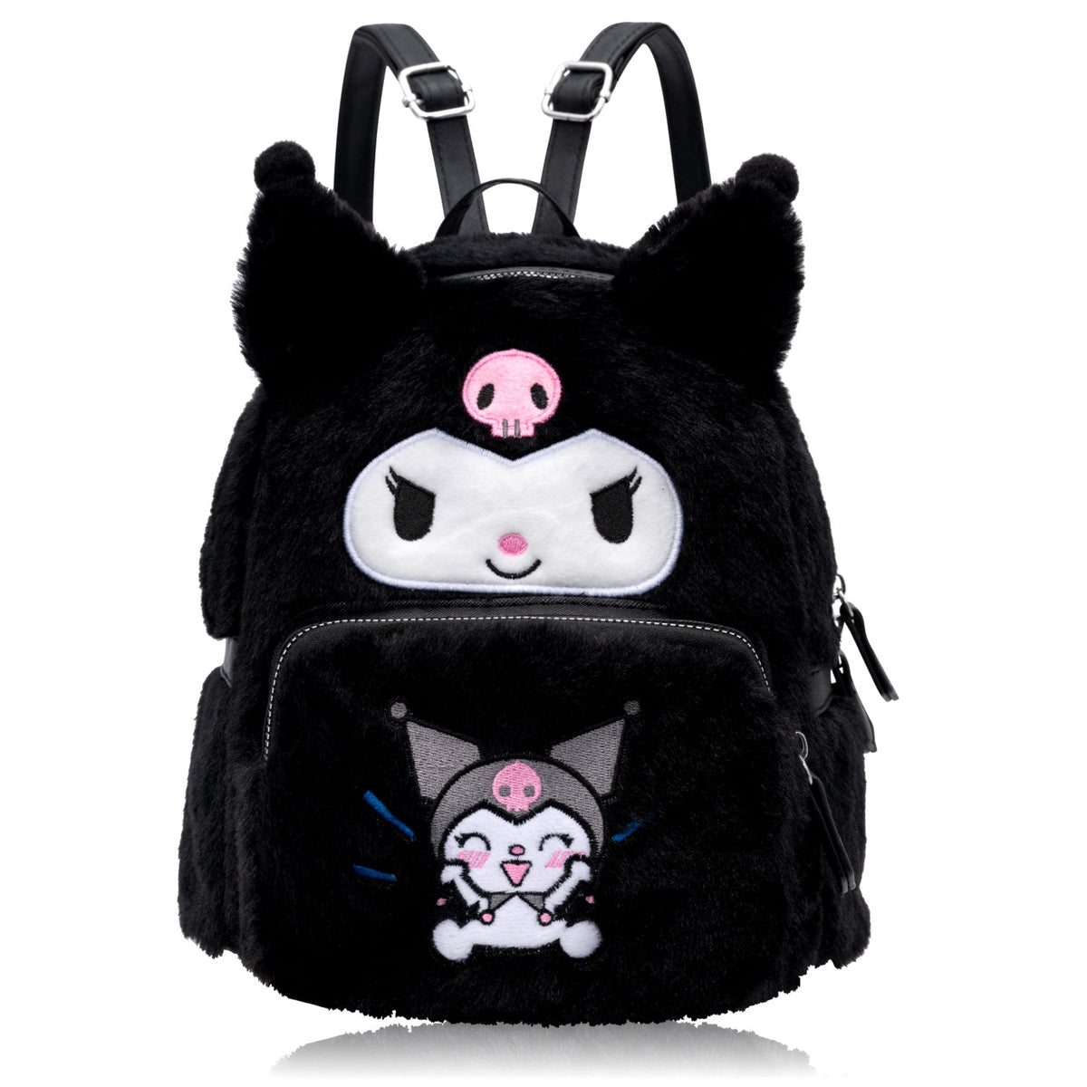 Black Mischievous Character Plush Backpack Pretend Makeup Set | ALHZB-4-Black