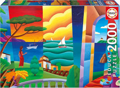Educa 20268 - Colorful Mediterranean Landscape Art 2000-Piece Jigsaw Puzzle | 20268