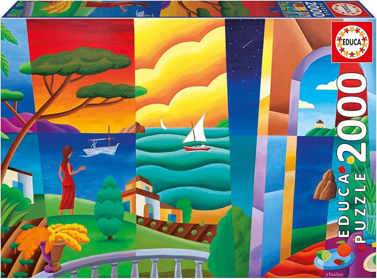 Educa 20268 - Colorful Mediterranean Landscape Art 2000-Piece Jigsaw Puzzle | 20268